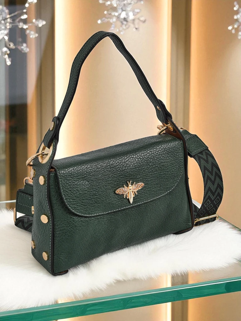 Aurelia Verde - women's eco-leather handbag with decoration