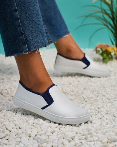 Royalfashion White women's slip on sneakers Werixa