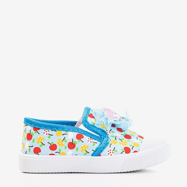 Blue children's sneakers with Kella decoration - Footwear