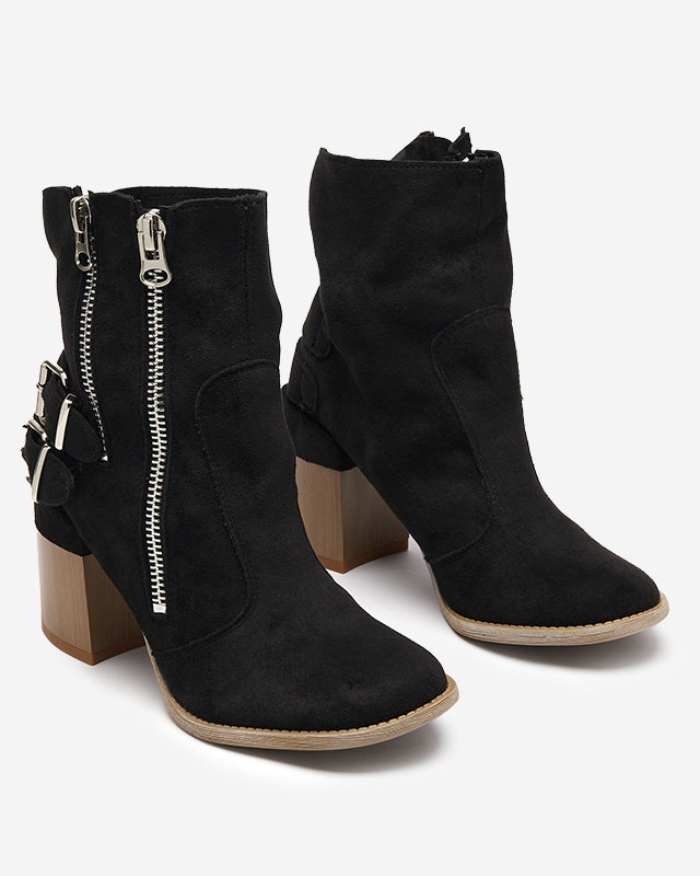 Women's boots on the post in black Ferrgo- Footwear