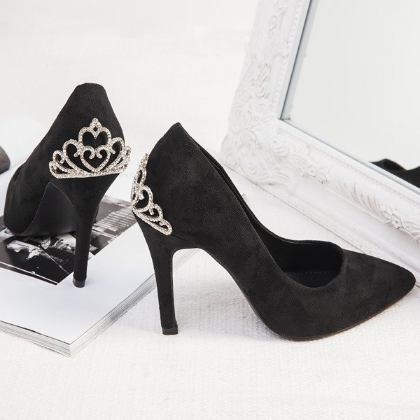 Black high heels with Devya decoration - Footwear