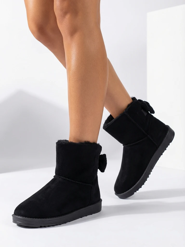 Women's Aurelia Black Flat Heel Boots