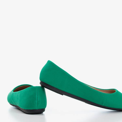 Green ballerina in matt eco-leather Falo - Footwear 1