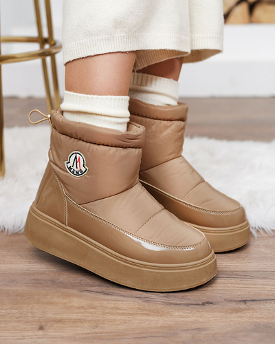 Royalfashion Sieviešu slips-on sniega zābaki brūnā krāsā Ademra