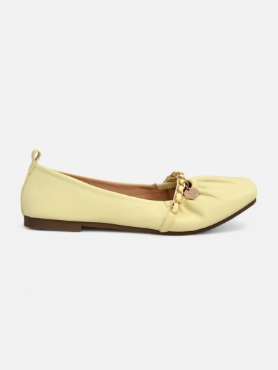 Balerinas feminin AURELIA Gialla con catena in color jalne, eco cute