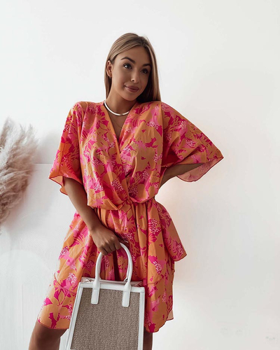 Royalfashion Sieviešu mini kleita ar oriģinālu rakstu