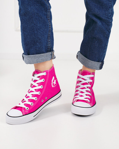 Women's dark pink Garet high sneakers - Footwear