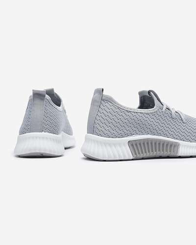 Grey women's fabric sports shoes Vobbu- Footwear