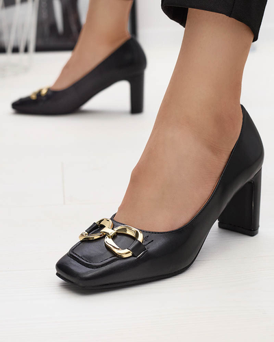 Black women's moccasin style pumps Cancoro- Footwear