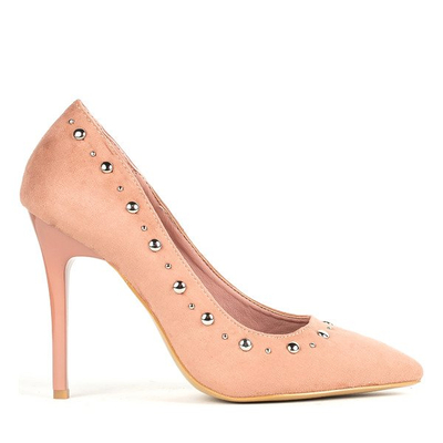 Pink pumps on a high heel with silver jets Filia - Shoes 1