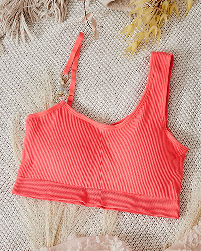 Royalfashion Sieviešu rievots krūšturis ar dekoratīvu siksniņu