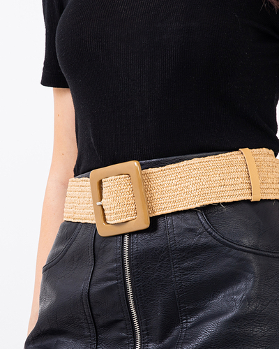Ladies 'beige braided belt - Accessories