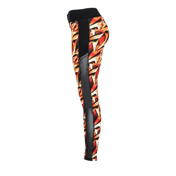 Orange gaiters with a geometric pattern - Pants 1