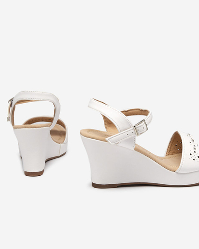 OUTLET Women's white wedge sandals Bellomia - Footwear