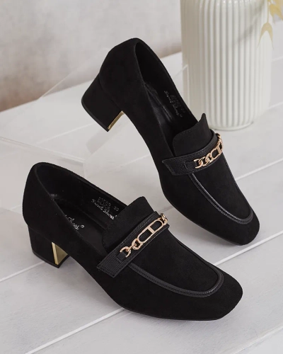 Royalfashion Elegant women's moccasins on a low post Oflem