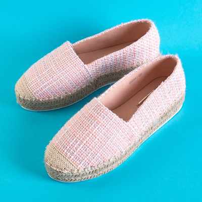 Sieviešu rozā tvīda espadrilas Elizabet - Apavi