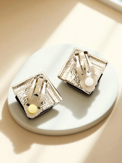 Royalfashion Women's clip-on earrings with crystal and cubic zirconia