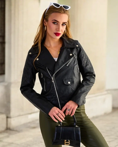 Royalfashion Sieviešu eko ādas jaka Ramones