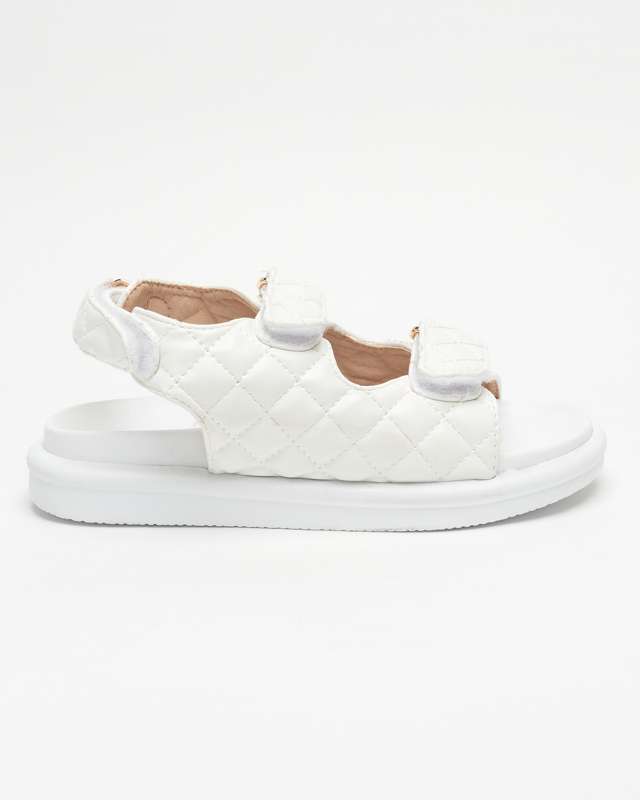 Women's white quilted sandals Acuq - Footwear