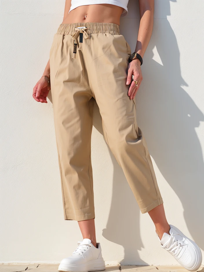 Royalfashion Vienkāršas sieviešu auduma bikses 7/8