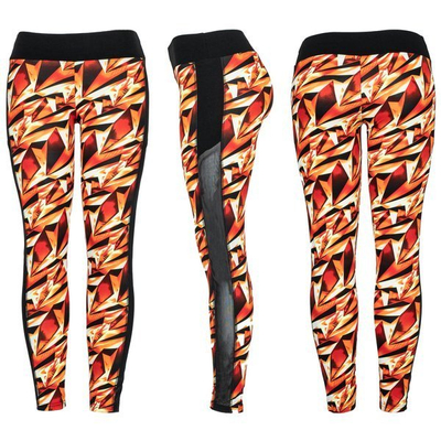 Orange gaiters with a geometric pattern - Pants 1