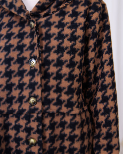 Royalfashion Black and white women's hooded coat