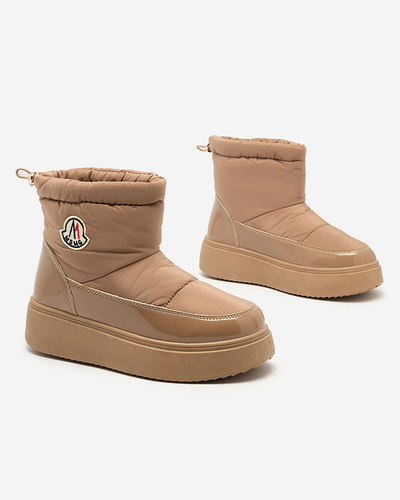 Royalfashion Women's slip-on snow boots in brown color Ademra