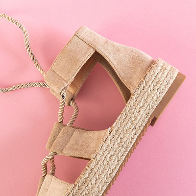 Ladies 'beige tied sandals Nikolase - Footwear