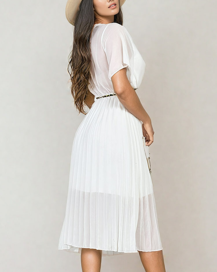 Royalfashion Женское плиссированное платье-миди