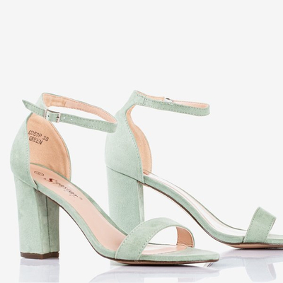 Women's green sandals on a Sweet Honey post - Footwear