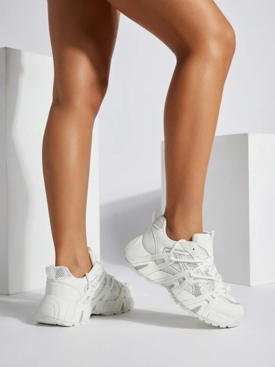 Aurora White Leather Women's Sports Sneakers for Spring