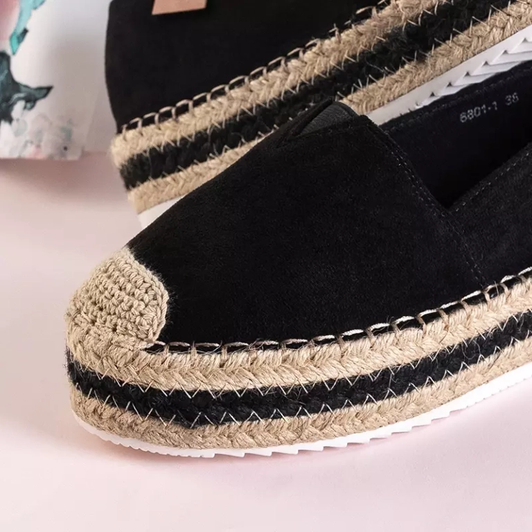 OUTLET Black women's espadrilles on the Molandia platform - Shoes