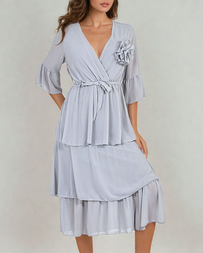 Royalfashion Women's midi dress with ruffles