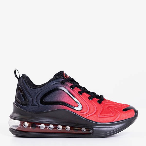 Black and red men's sports shoes with Aierda transparent sole - Footwear