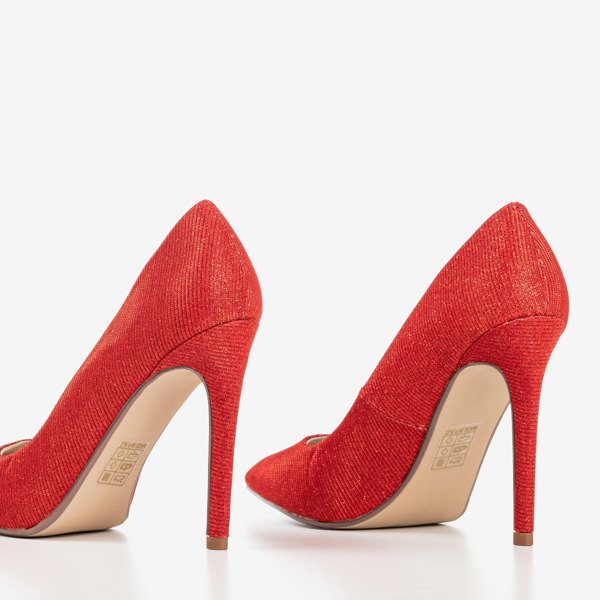 Ladies' red heels with glitter Nissa - Footwear