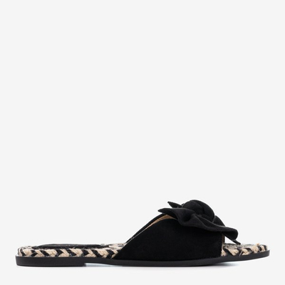 Тапочки женские черные с бантом Ревда - Обувь