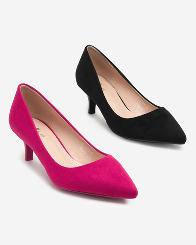 Black women's pumps on a low heel Ikerina - Footwear