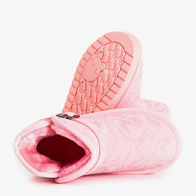 Pink children's snow boots with buckle Jereni - Footwear