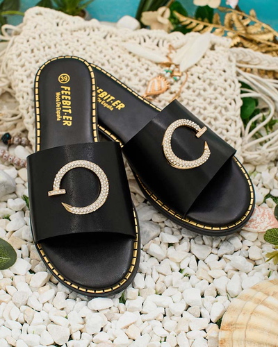 Royalfashion Women's Omerta flat sole flip-flops