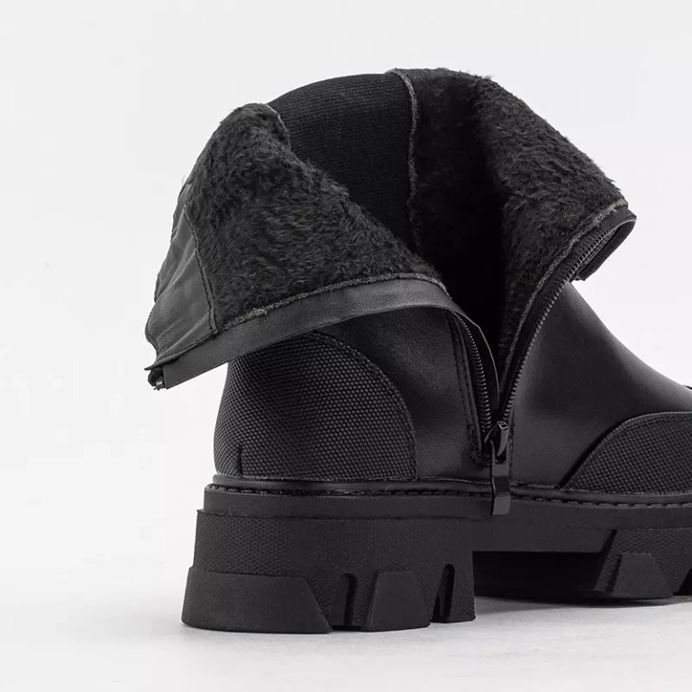OUTLET Black women's boots on a massive Rosidi sole - Footwear