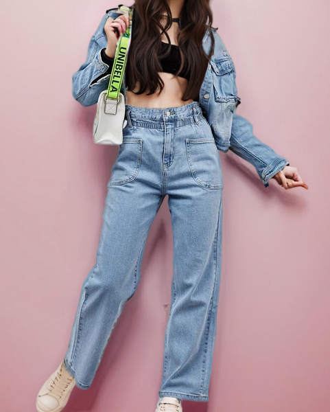 Royalfashion Women's denim boyfriend pants