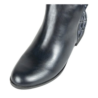 Granatowe botki z cekinami Pajetka - Obuwie