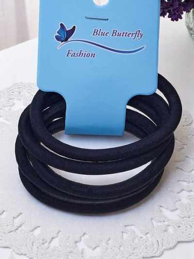 Royalfashion Set of 5 black hair ties Nero