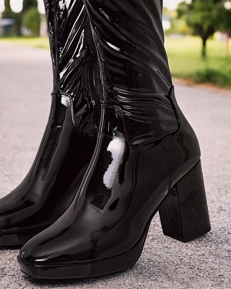 Royalfashion Женские лакированные сапоги Gerisi выше колена