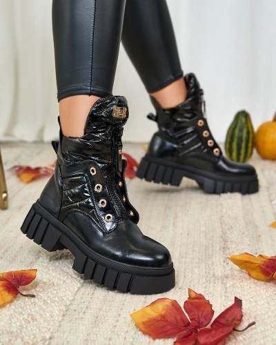 Royalfashion Sieviešu zābaki melnā krāsā Selilka