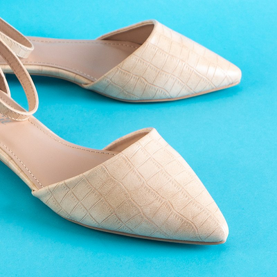 Beige women's flat-heeled ballerinas Wilena - Shoes