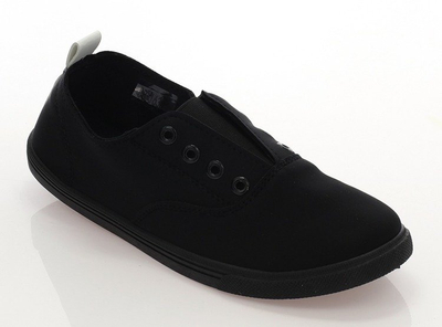 Czarne sportowe tenisówki z tkaniny Samanta - Obuwie