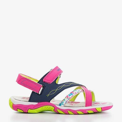 Navy blue and pink girls sandals Esteban - Footwear