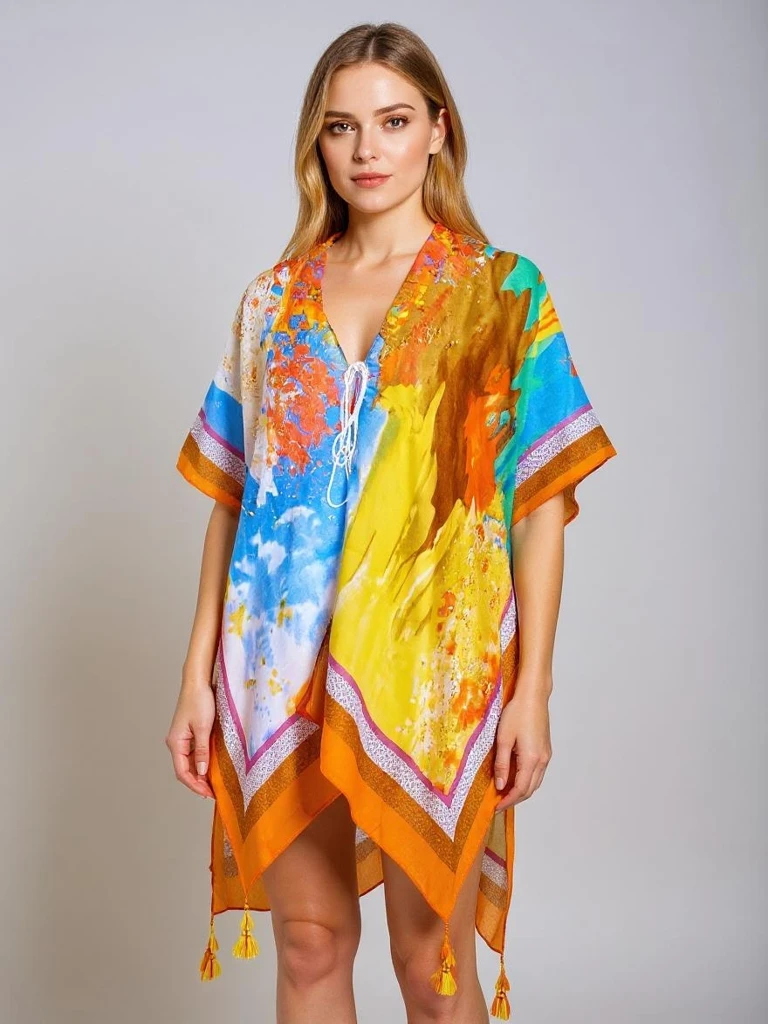 Colorful Callista Pareo by Royalfashion – Flowy Knee-Length Beach Dress