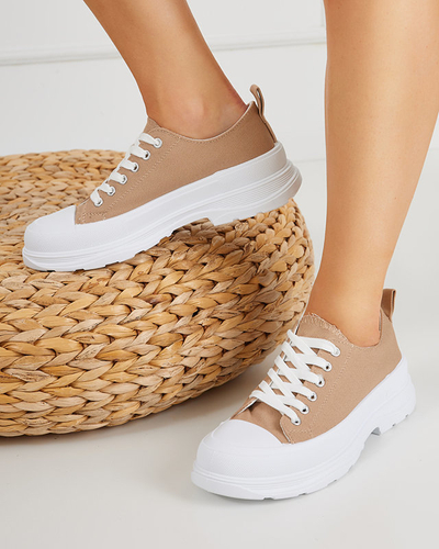 OUTLET Brown women's sports sneakers Cresoma - Footwear